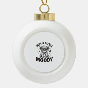 Moody Highland Cow Vintage Engraving Shirt Design_ Ceramic Ball Christmas Ornament