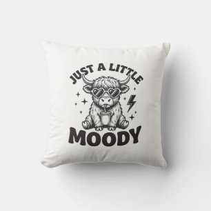 Moody Highland Cow Vintage Engraving Shirt Design_ Throw Pillow