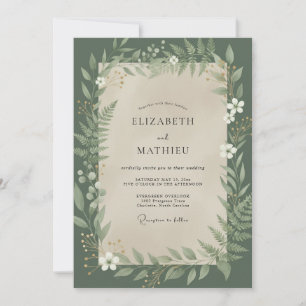 Moody Hunter Fern Wedding Invitation