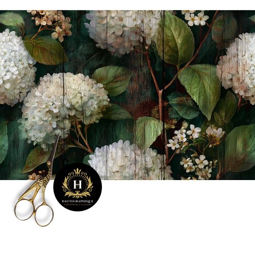 Moody Hydrangea Seamless Decoupage Tissue Paper