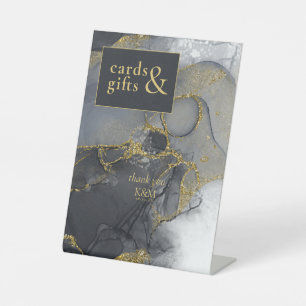Moody Ink Charcoal Gold Cards & Gifts ID988 Pedestal Sign