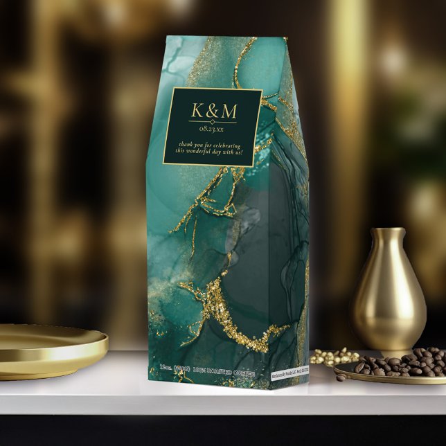 Moody Ink Emerald Gold Abstract ID988 Roasted Coffee (Creator Uploaded)