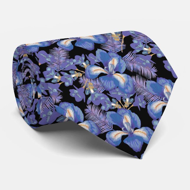 moody iris neck tie (Rolled)