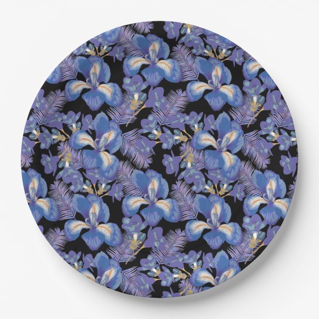 moody iris paper plates (Front)