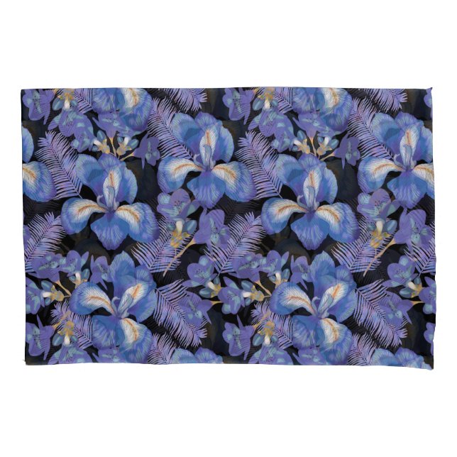 moody iris pillow case (Front-Left)