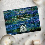 Moody Jewel Tone Water Lilies Wedding Website QR RSVP Card<br><div class="desc">Bring timeless art and sophistication to your wedding with this dark and moody jewel-tone design featuring a digitally enhanced version of Claude Monet’s famous painting, Water Lilies and Japanese Bridge. The original masterpiece has been artistically refined and color-enhanced to highlight deep emerald, sapphire, and amethyst tones, creating a luxurious, elegant,...</div>