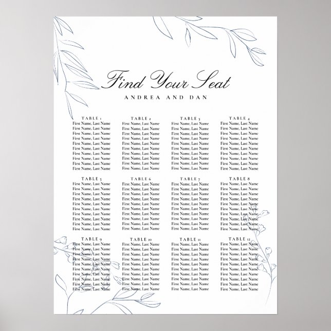Moody Jewel Tone Wedding Seating Chart (Front)