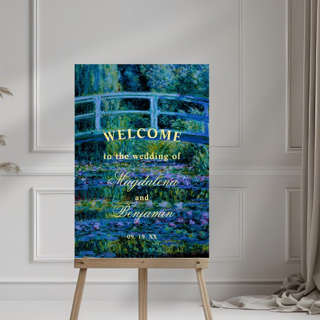 Moody Jewel Tones Monet Lily Pond Fine Art Wedding Foam Board (Creator Uploaded)