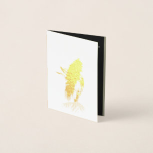 Moody Light as a Feather, Wedding Invitation Gold 