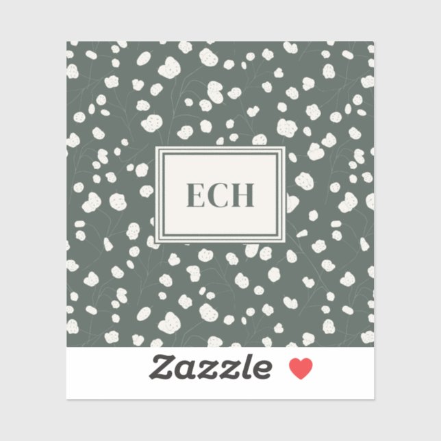 Moody Lunaria Seed Botanical Monogram Personalized Sticker (Sheet)
