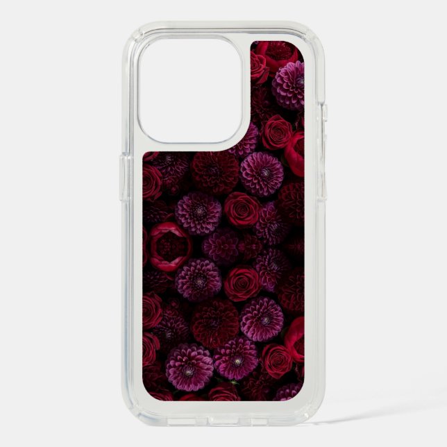 Moody Luxe 3D Burgundy Floral Phone Case (Front)