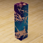 Moody Luxe Marble | Deep Purple and Teal Rose Gold Wine Box<br><div class="desc">Dark and sophisticated watercolor marble in a deep moody jewel tone turquoise blue and purple violet elegant unicorn-inspired ombre palette. This feminine hand-painted gradient adds the perfect pop of color. From the "Modern Watercolor Marbles" collection, this design features abstract fluid swirls creating a cool pattern accented by glitter veins to...</div>