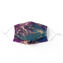 Moody Marble | Luxurious Purple Teal Rose Gold Adult Cloth Face Mask