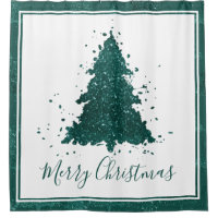 Moody Merry Christmas, Classy Dark Navy Blue Tree Kitchen Towel, Zazzle