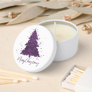 Moody Merry Christmas   Deep Plum Purple Custom Mini Candle Favors