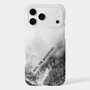 Moody minimalist mountains, custom text iPhone 17 pro max case