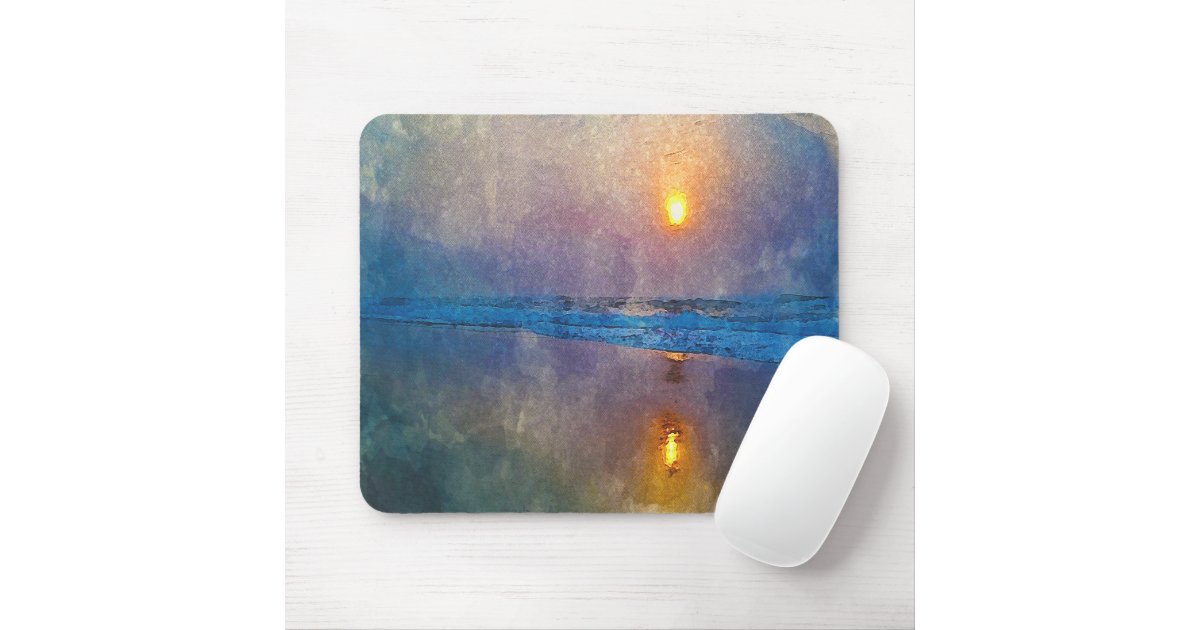 Moody misty seaside sunrise mouse pad | Zazzle