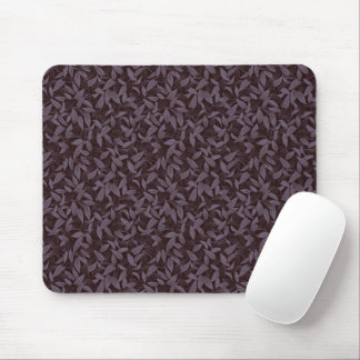 Moody Modern Chic Botanical Leaf Dark Purple Mouse Pad
