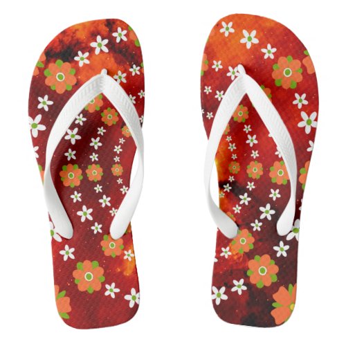 Moody Modern Winter Botanical Christmas  Flip Flops