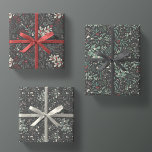 Moody Modern Winter Botanical Christmas Floral Wrapping Paper Sheets<br><div class="desc">Three unique prints on 3 sheets of wrapping paper,  perfect for the holidays. This set features three dark set,  moody,  contemporary seamless patterns of mistletoe,  with winter florals,  botanicals,  greenery,  sprigs,  branches,  holly,  and the like,  and set on cool,  deep grays / charcoal black.</div>