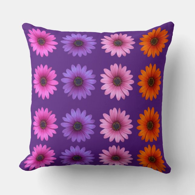 Moody Modern Winter Botanical Christmas Purple Throw Pillow (Front)