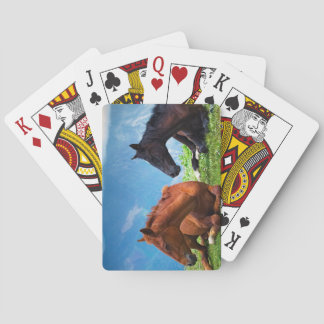 Moody Mountain Horses: A Fine Art Travel  Poker Cards