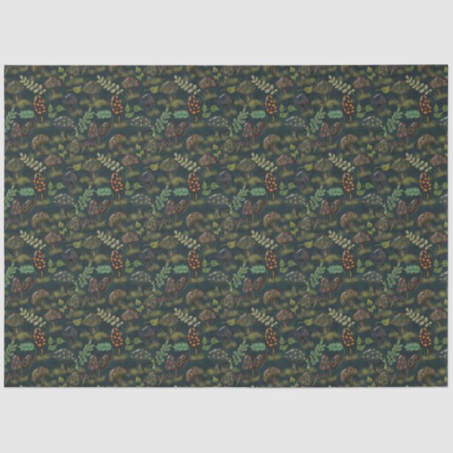 Moody Mushroom Forest Country Style Cute Tissue Paper (Front)