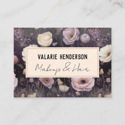 Moody Night Floral Business Card