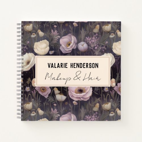 Moody Night Floral Business Spiral Notebook