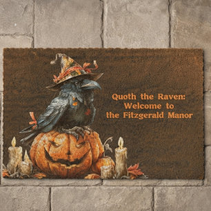 Moody Obsidian Gothic Raven Fiber Doormat