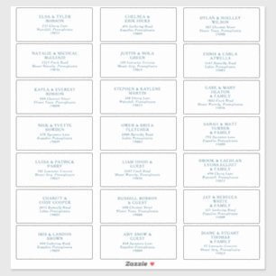 Moody Ocean Blue Font Guest Address Sticker