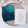 Moody Ocean Watercolor All In One Wedding Invitation