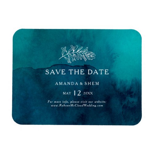 Moody Ocean Watercolor Flexible Save the Date Magnet