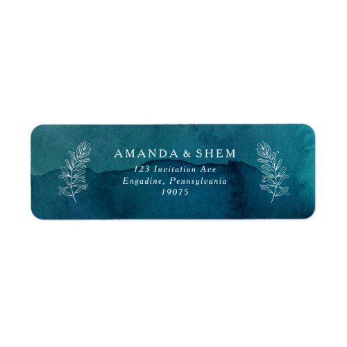 Moody Ocean Watercolor Return Address Label