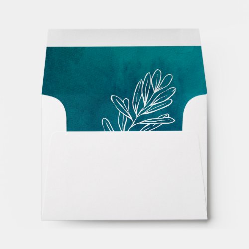 Moody Ocean Watercolor Self Addressed RSVP Envelope