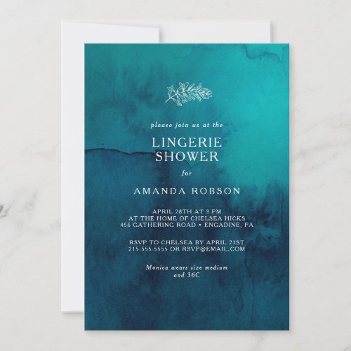 Moody Ocean Watercolor test Lingerie Shower  Invitation