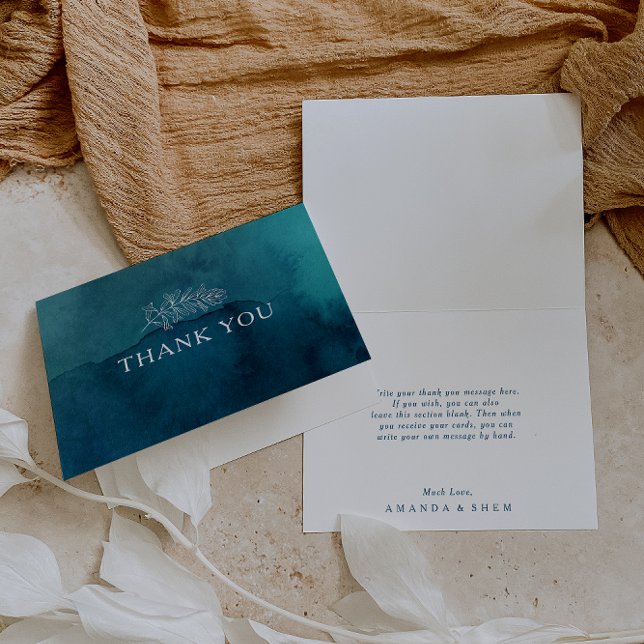 Moody Ocean Watercolor Thank You Card (Creator Uploaded)