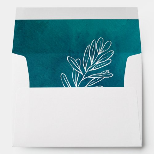 Moody Ocean Watercolor Wedding Invitation Envelope