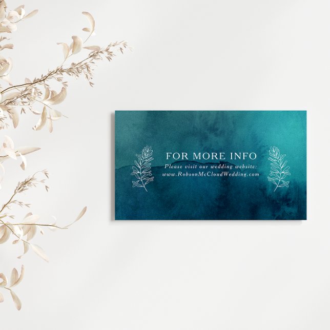 Moody Ocean Watercolor Wedding Website Enclosure (Creator Uploaded)
