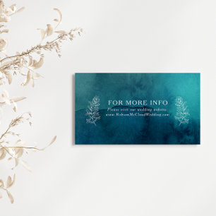 Moody Ocean Watercolor Wedding Website Enclosure Card