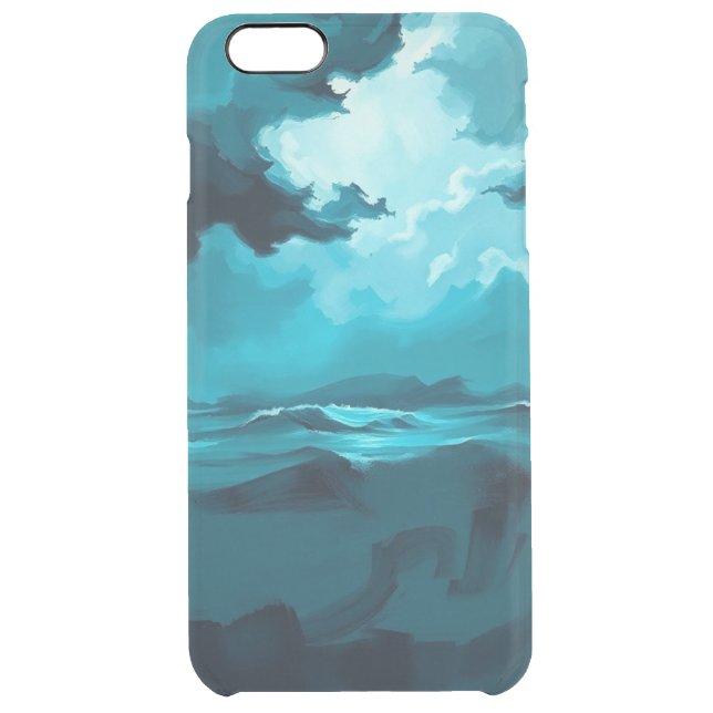 Moody Ocean Waves Under Stormy Sky – Abstract Seas Uncommon iPhone Case (Back)