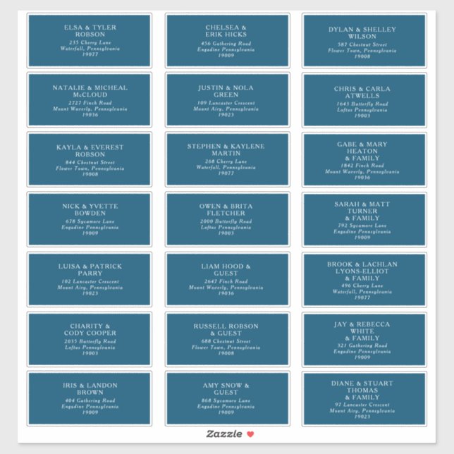 Moody Ocean Wedding Guest Address Sticker (Sheet)