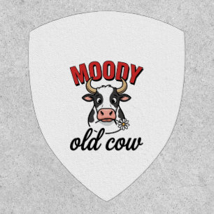 Moody Old Cow Vintage Funny Cow Shirt Design_1 Patch