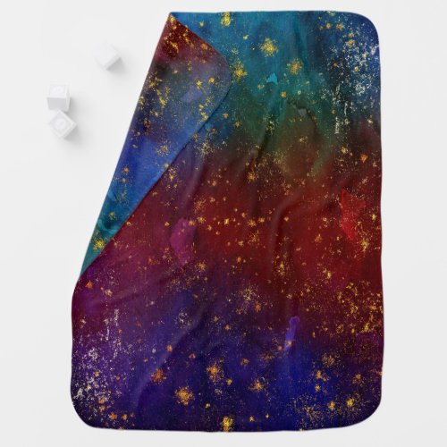 Moody Ombre  Psychedelic Grunge Gold Stardust Baby Blanket