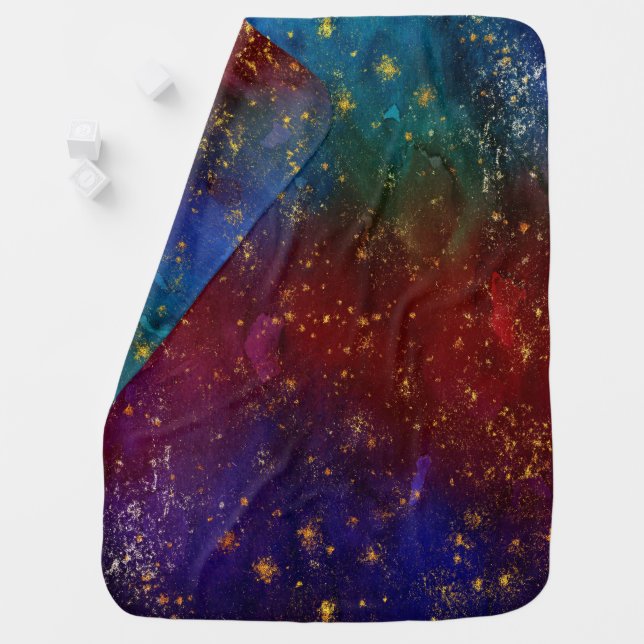 Moody Ombre | Psychedelic Grunge Gold Stardust Baby Blanket (In Situ)