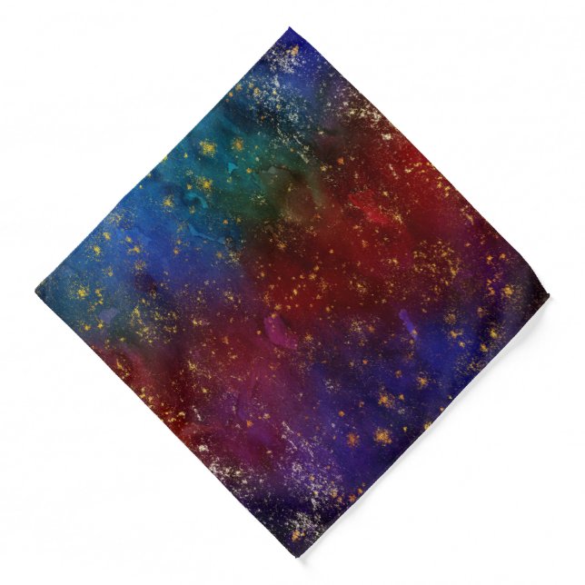 Moody Ombre | Psychedelic Grunge Gold Stardust Bandana (Front)