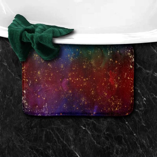 Moody Ombre  Psychedelic Grunge Gold Stardust Bath Mat