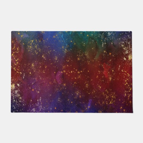 Moody Ombre  Psychedelic Grunge Gold Stardust Doormat