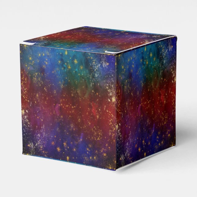 Moody Ombre | Psychedelic Grunge Gold Stardust Favor Boxes (Front Side)