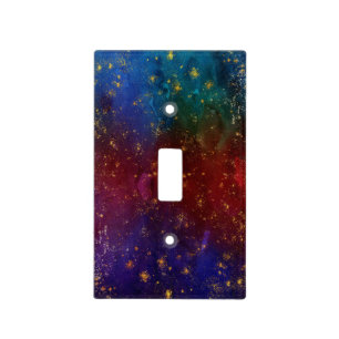 Moody Ombre Psychedelic Grunge Gold Stardust Light Switch Cover